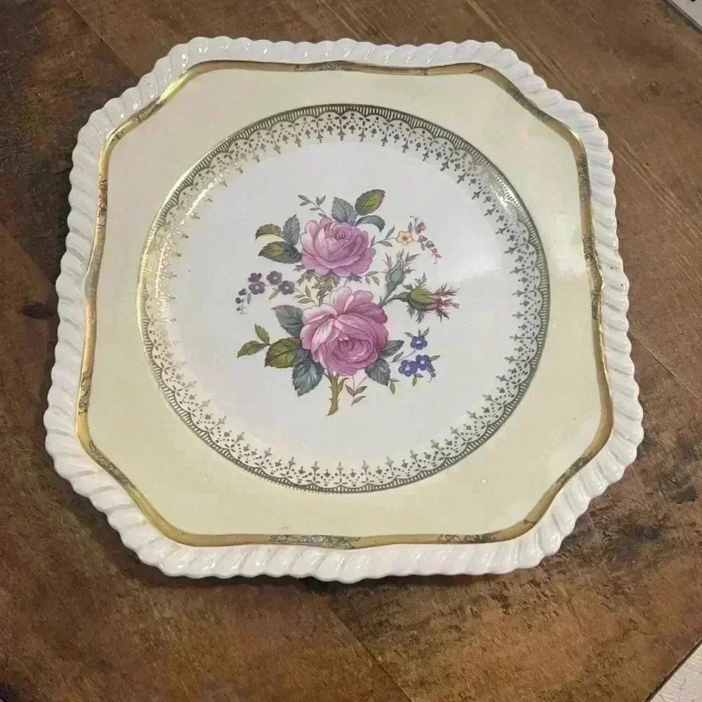 Vintage Square Johnson Brothers Floral Plate
